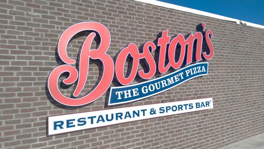 Boston’s The Gourmet Pizza sign